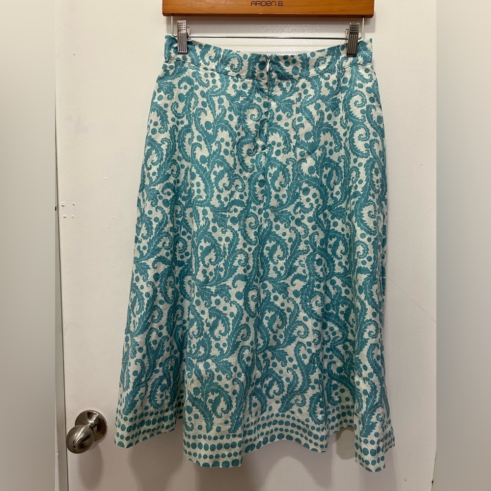 Boden Cora Linen Paisley Print Skir Sz 6 - Picture 5 of 8
